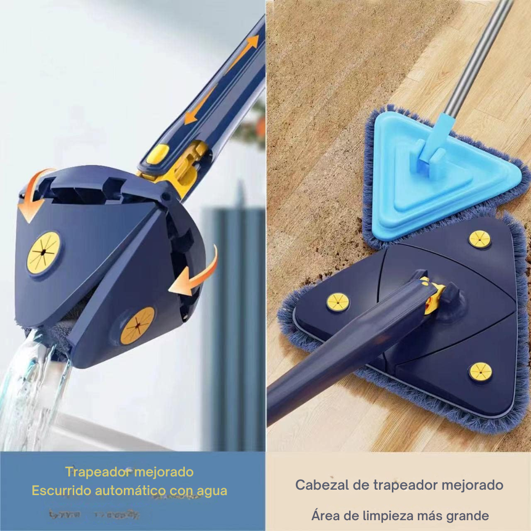 Trapeador Ajustable de Limpieza Giratorio 360°
